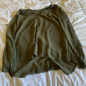 Olive Green Flowy Blouse